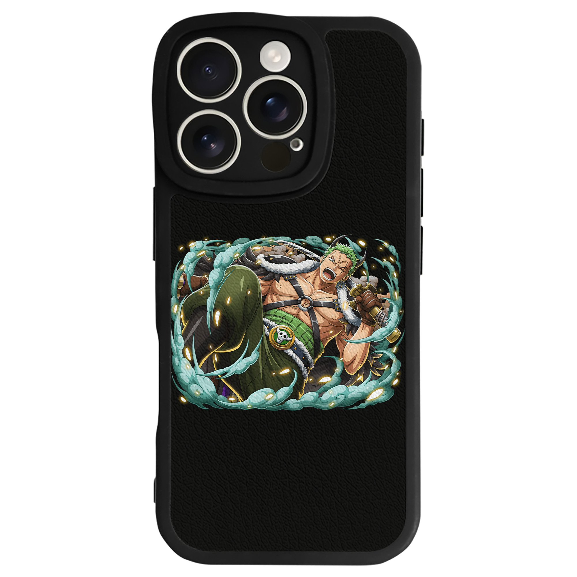 （画像用） ワンピース ロロノア・ゾロ ONE PIECE Roronoa Zoro 【iPhone 16シリーズ対応】シリコンスマホケース（レザー調） 材質：シリコン